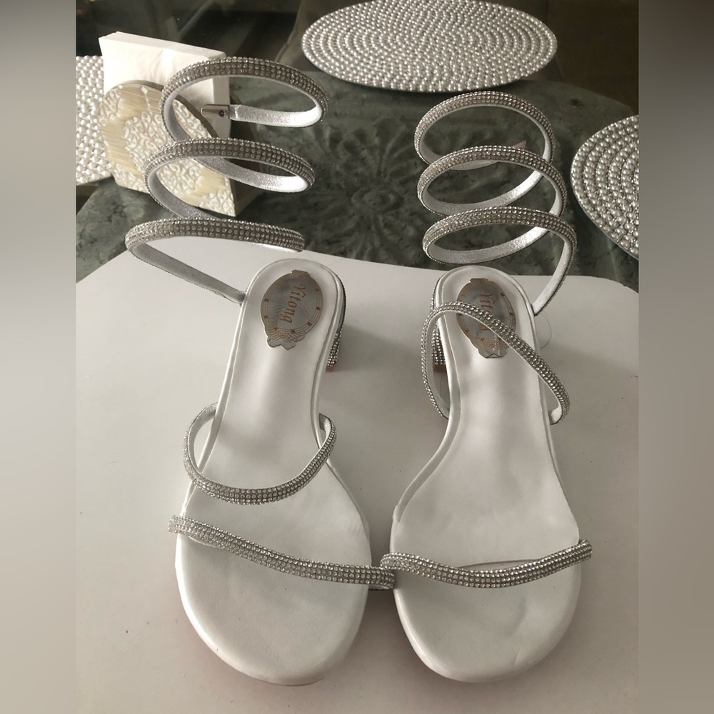 Rhinestone twisted sandals